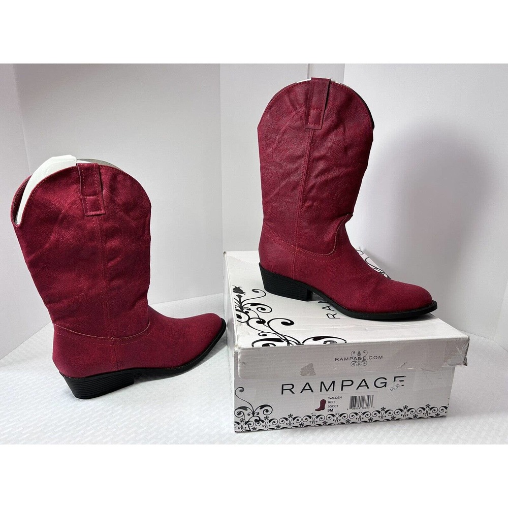 NWOT Rampage Walden~Red Cowgirl Boots Sz 9 M‎